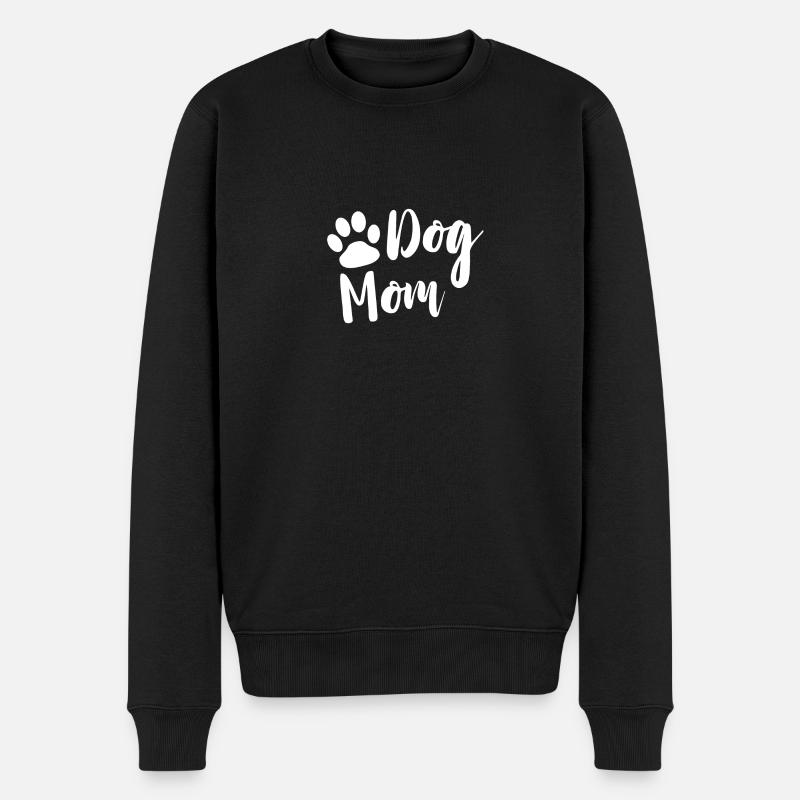 Chien maman avec patte en blanc comme un cadeau - Pull Premium bio Homme - noir