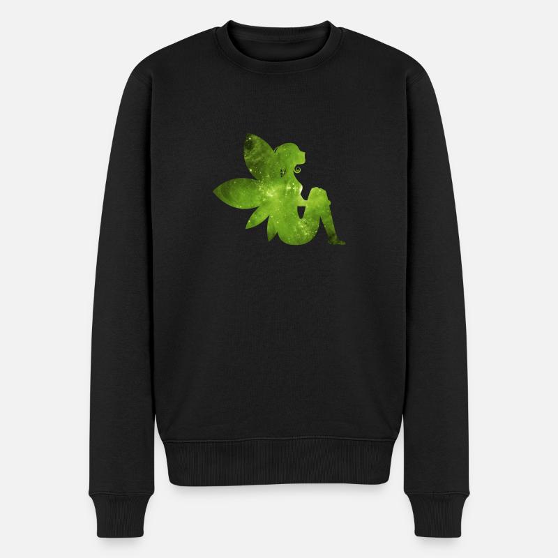 Grüne Fee Geschenk Idee Elfe - Männer Premium Bio Pullover - Schwarz