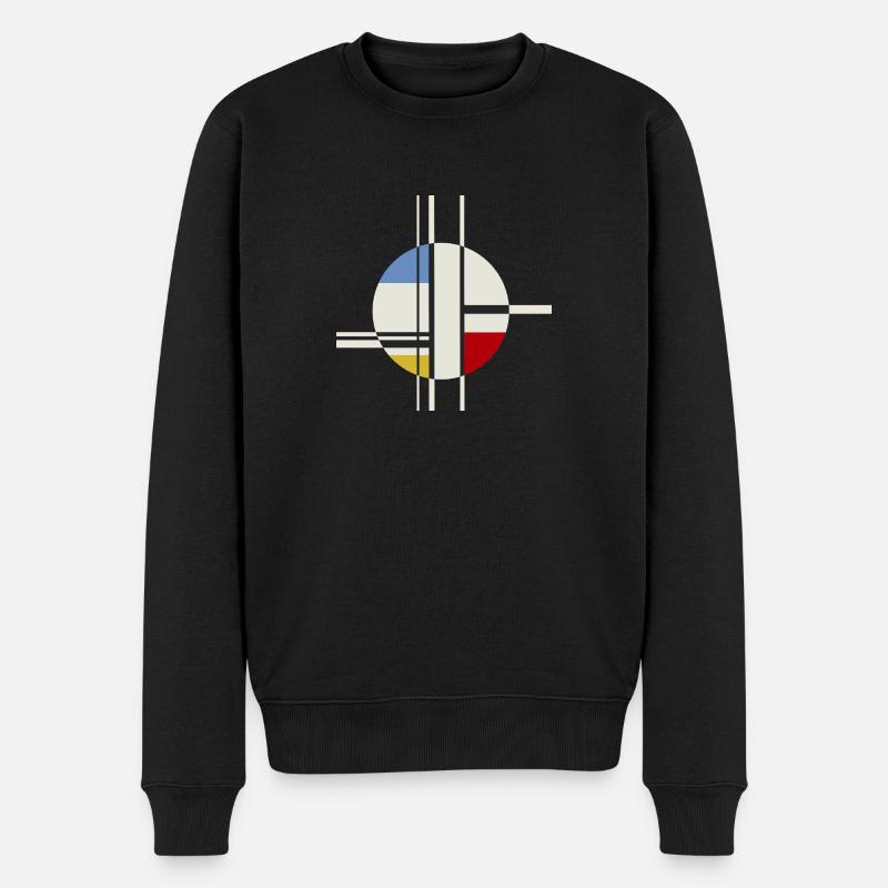 Kreis Rechtecke Abstrakt Modern Art - Männer Premium Bio Pullover - Schwarz