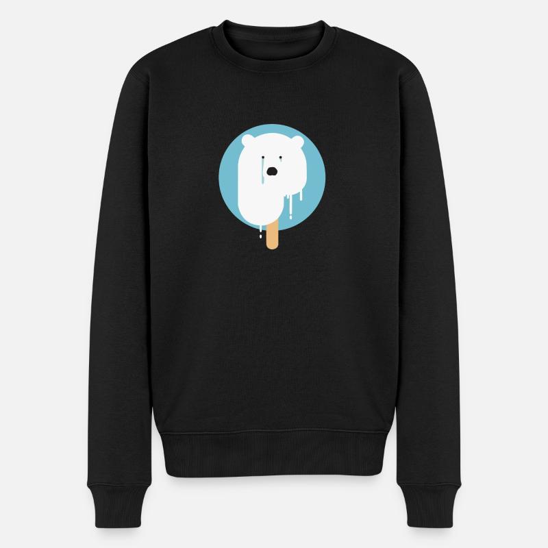 Earth day Eisbär - Männer Premium Bio Pullover - Schwarz