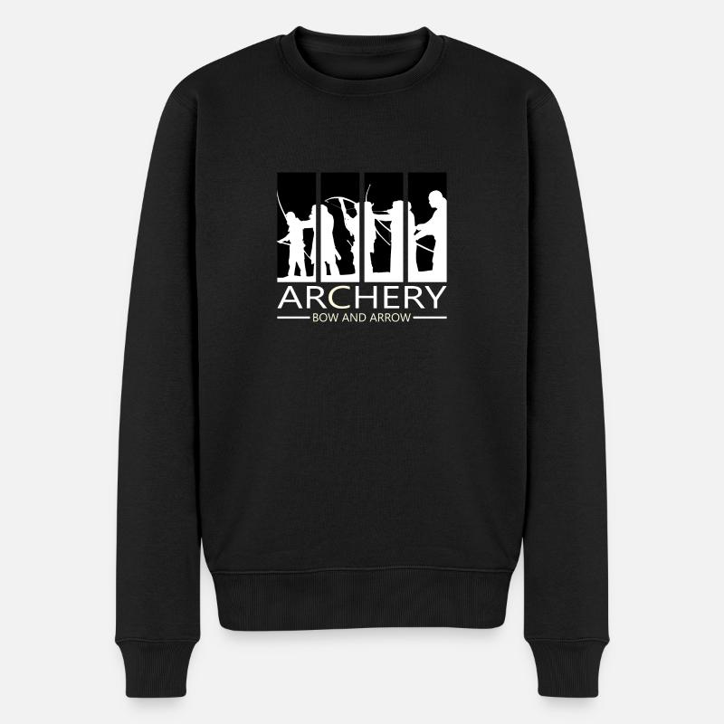 Bogenschießen Bogensport Bogen Armbrust Geschenk - Männer Premium Bio Pullover - Schwarz