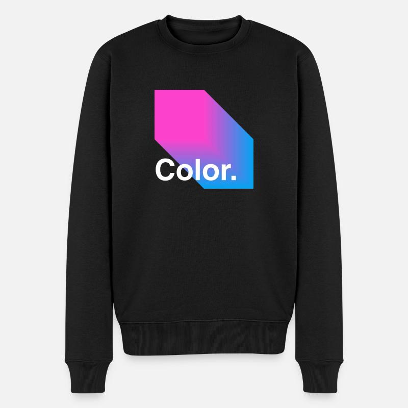 Farbe - Männer Premium Bio Pullover - Schwarz