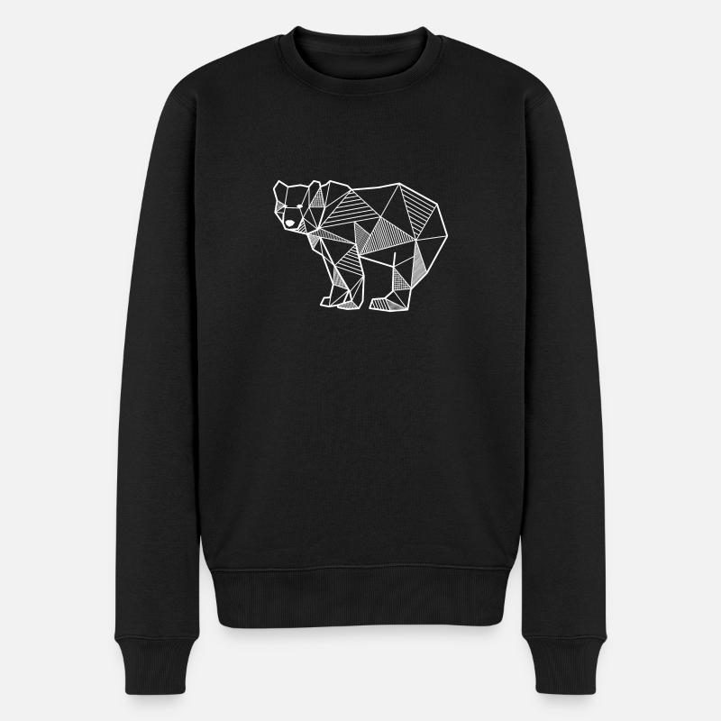 Bär geometrisch Geschenk idee bear Tier Dreieck - Männer Premium Bio Pullover - Schwarz