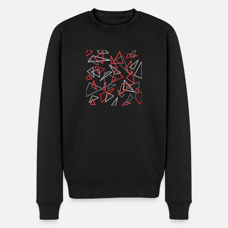 Triangle design rouge / gris - Pull Premium bio Homme - noir