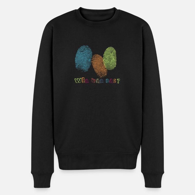 Fingerabdrücke - Wer war das? - Männer Premium Bio Pullover - Schwarz