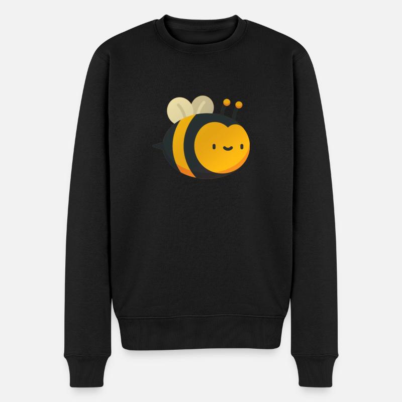 glückliche süße Biene - Männer Premium Bio Pullover - Schwarz
