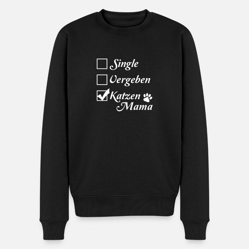 Katzen Mama - Männer Premium Bio Pullover - Schwarz