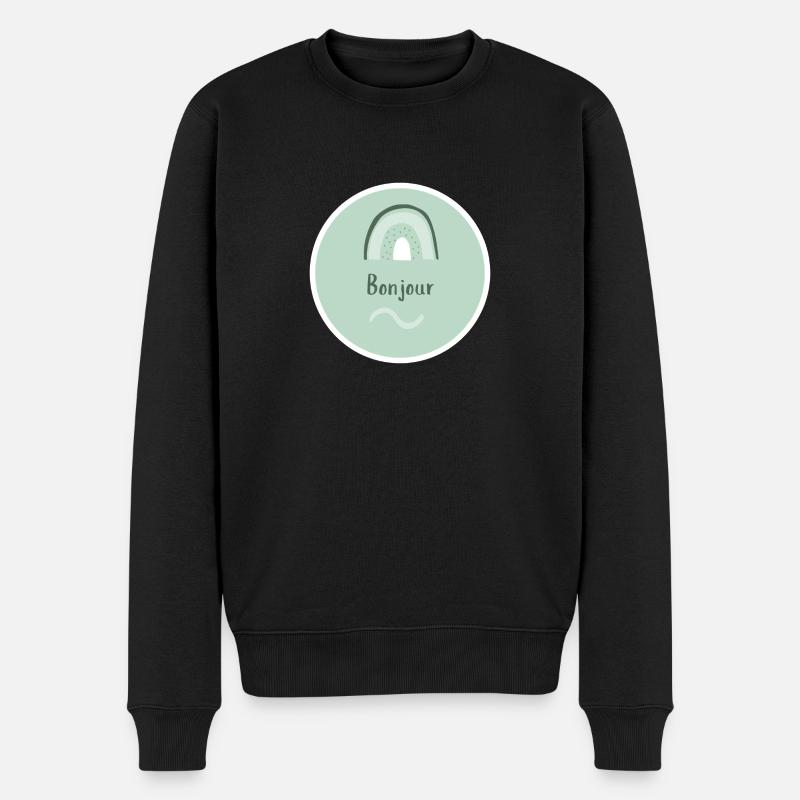 Bonjour - Männer Premium Bio Pullover - Schwarz