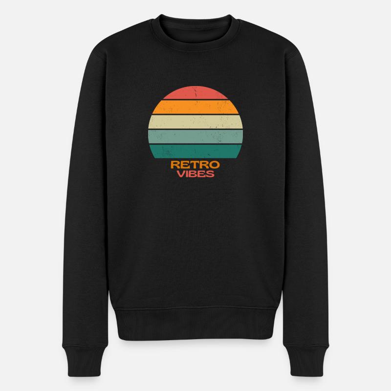 RETRO VIBES - Männer Premium Bio Pullover - Schwarz