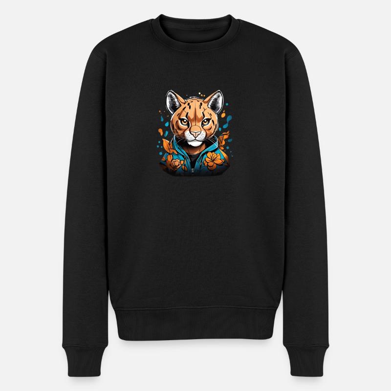 Guépard avec sweat à capuche - Pull Premium bio Homme - noir