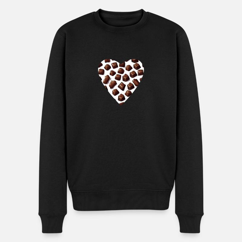 Douce Séduction Coeur en Chocolat - Pull Premium bio Homme - noir