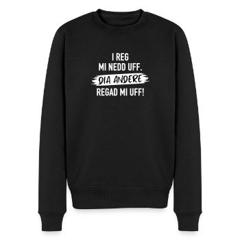 Uffrega (weiß) - Männer Premium Bio Pullover - Schwarz - Vorne - Nico (187cm)
