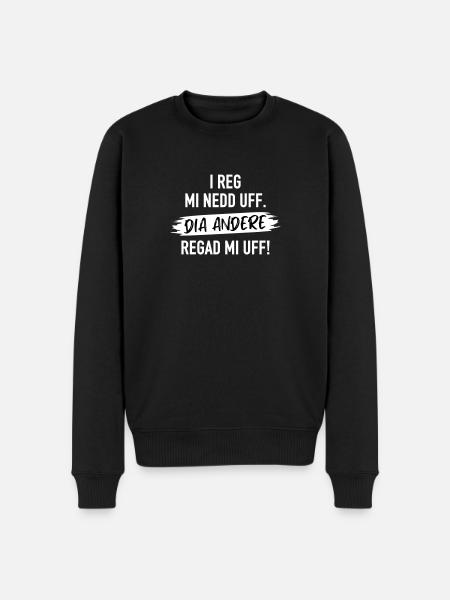 Uffrega (weiß) - Männer Premium Bio Pullover - Schwarz