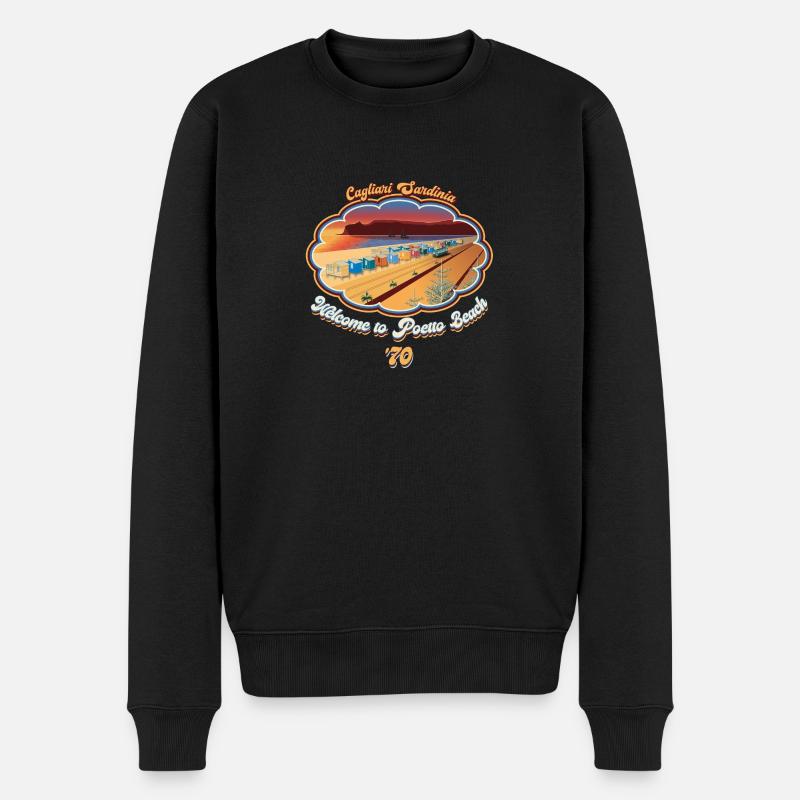 Bienvenue à Poetto Beach '70 - Pull Premium bio Homme - noir