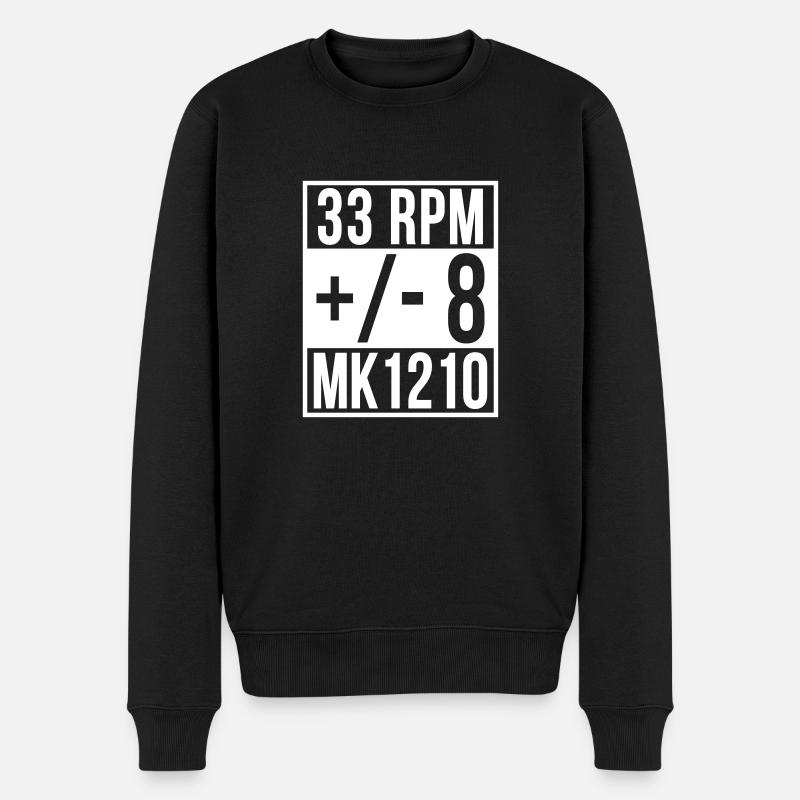 Straight outta DJ turntables Plattenspieler Vinyl - Männer Premium Bio Pullover - Schwarz