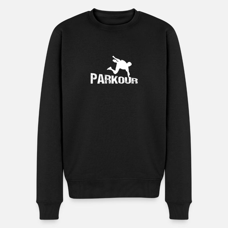Parkour - Männer Premium Bio Pullover - Schwarz