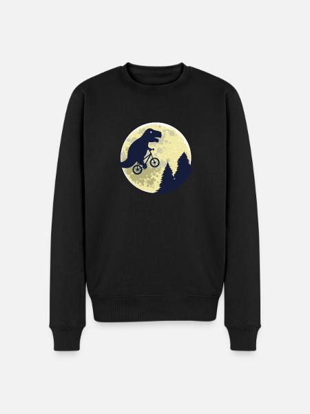 Dinosaur moon funny T-Rex gift birth - Men's Premium Organic Jumper - black