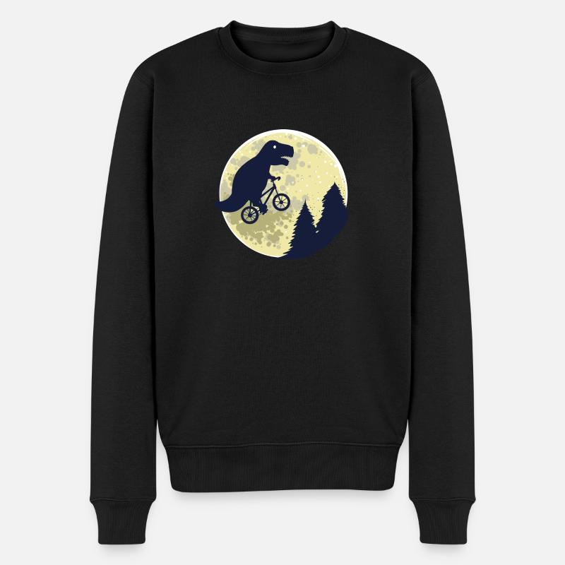 Dinosaurier Mond lustig T-Rex Geschenk Geburt - Männer Premium Bio Pullover - Schwarz