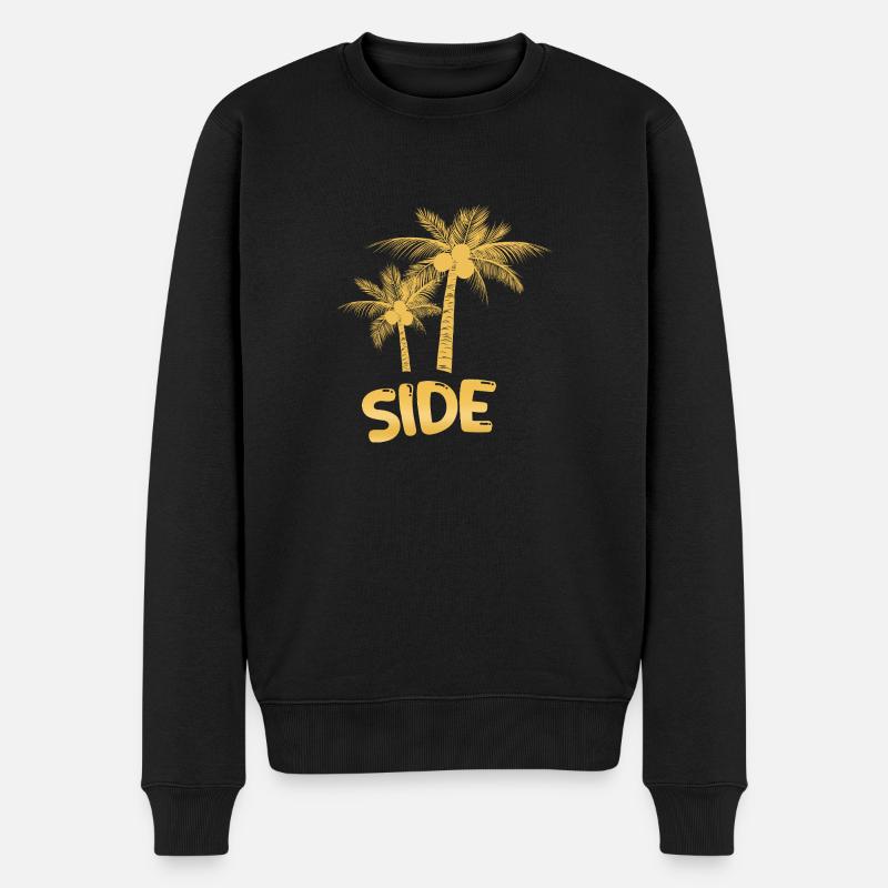 Urlaub Palmen Side - Männer Premium Bio Pullover - Schwarz