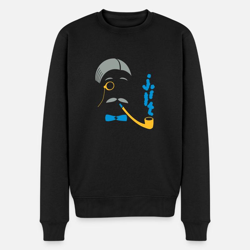 Sir Smoke A Lot - Männer Premium Bio Pullover - Schwarz