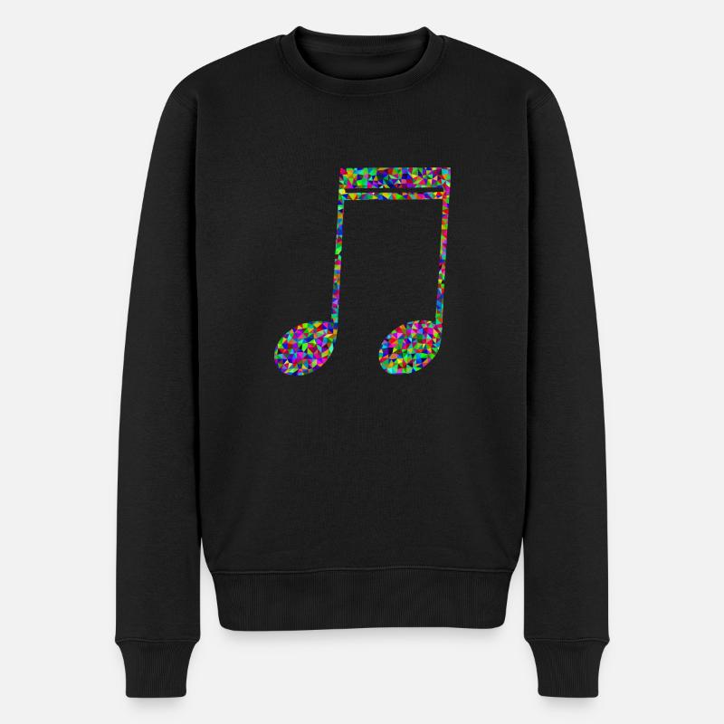 Musiknote - Männer Premium Bio Pullover - Schwarz