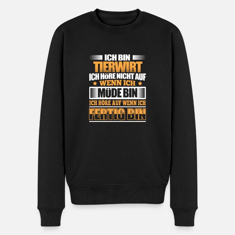 TIERWIRT - Der Fertigsteller - Männer Premium Bio Pullover - Schwarz