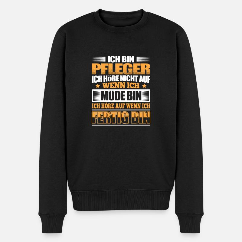 PFLEGER - Der Fertigsteller - Männer Premium Bio Pullover - Schwarz