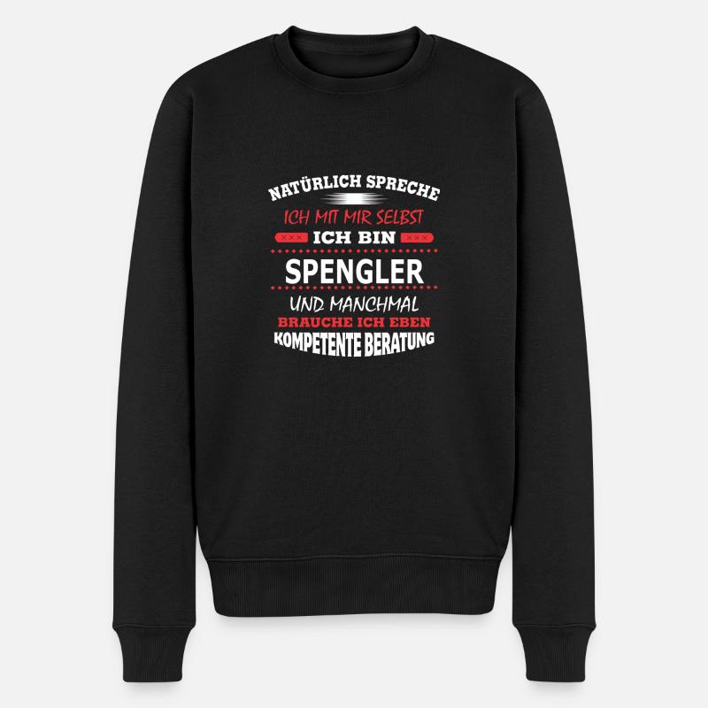 SPENGLER - Männer Premium Bio Pullover - Schwarz