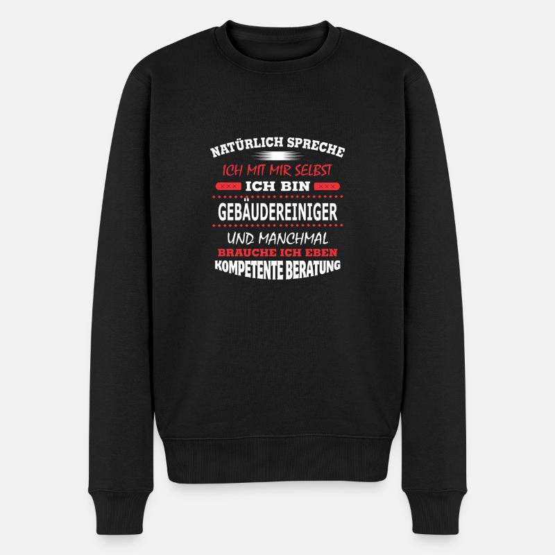GEBÄUDEREINIGER - Männer Premium Bio Pullover - Schwarz