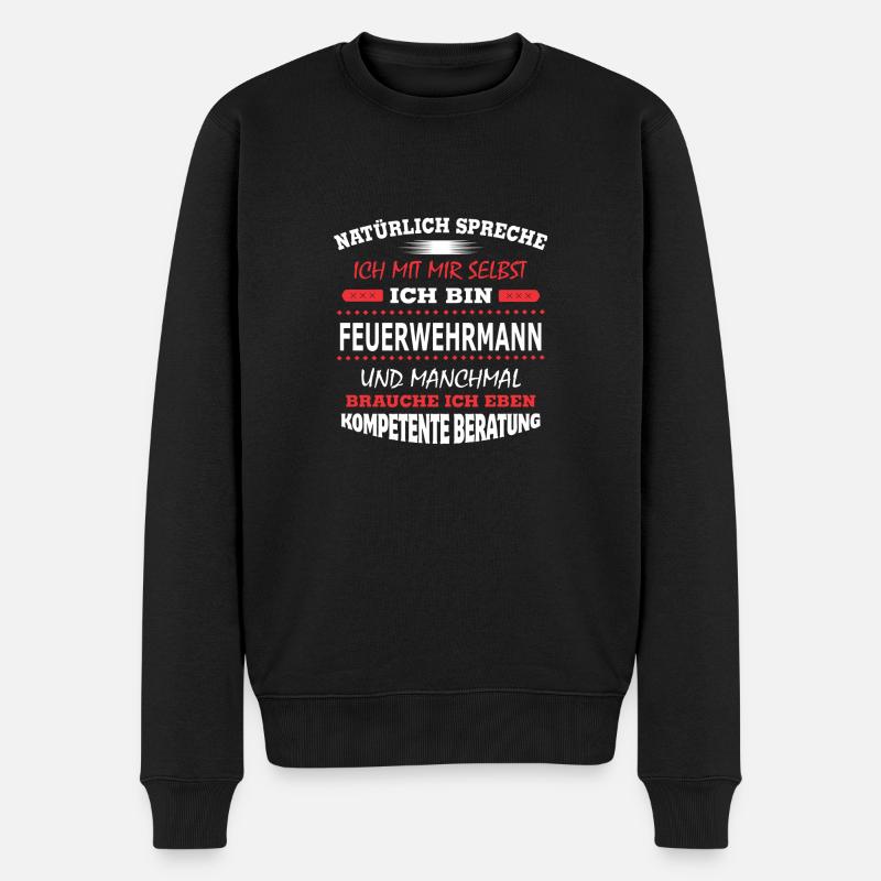 FEUERWEHRMANN - Männer Premium Bio Pullover - Schwarz