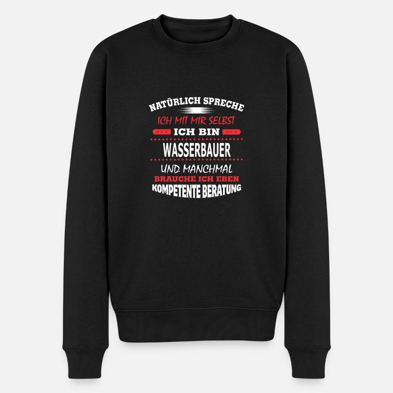 WASSERBAUER - Männer Premium Bio Pullover - Schwarz