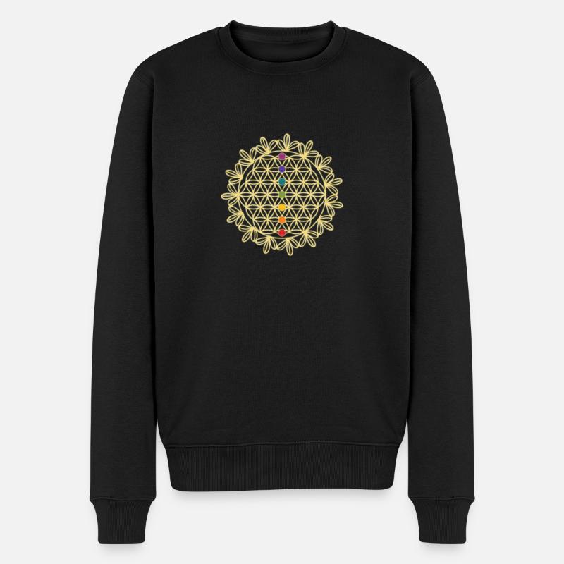 7 Chakren Chakra Spiritualität Meditation Geschenk - Männer Premium Bio Pullover - Schwarz