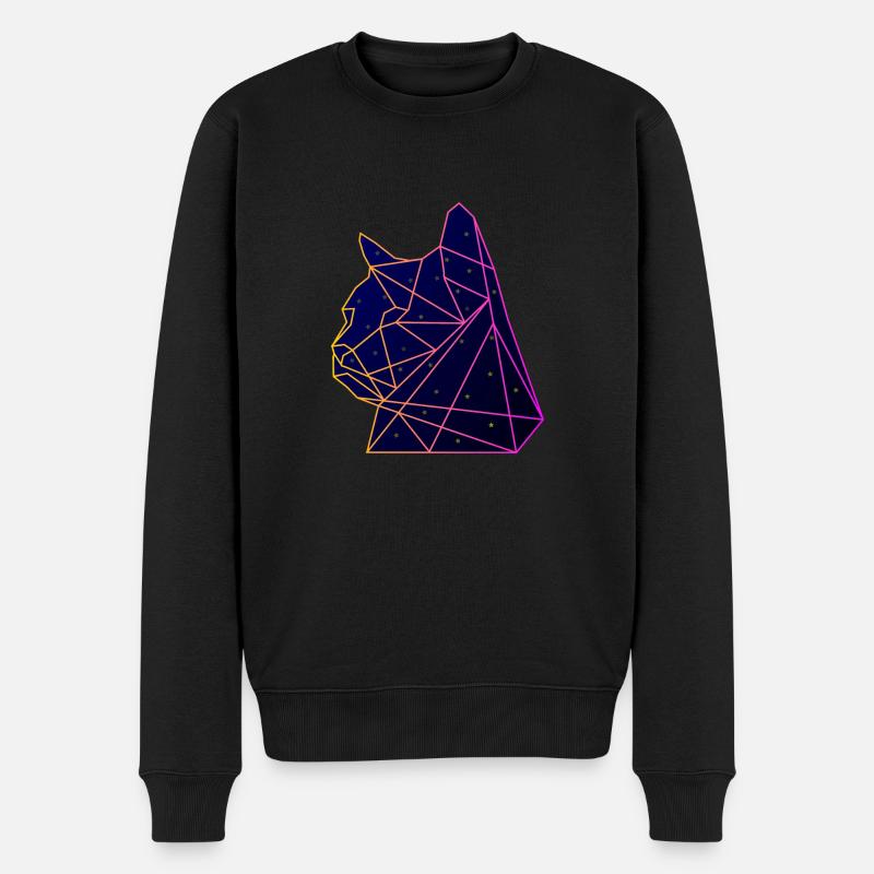 Raum Katze - Männer Premium Bio Pullover - Schwarz
