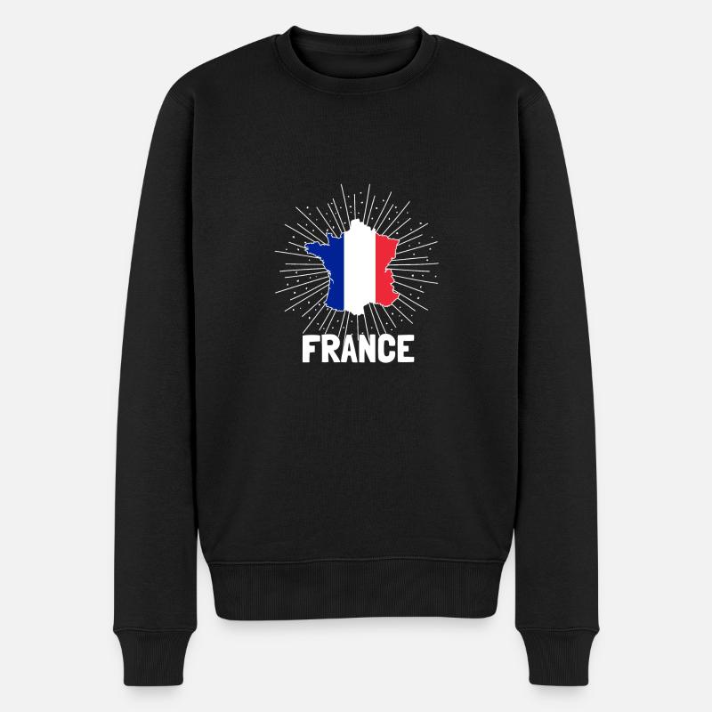 Frankreich - Männer Premium Bio Pullover - Schwarz
