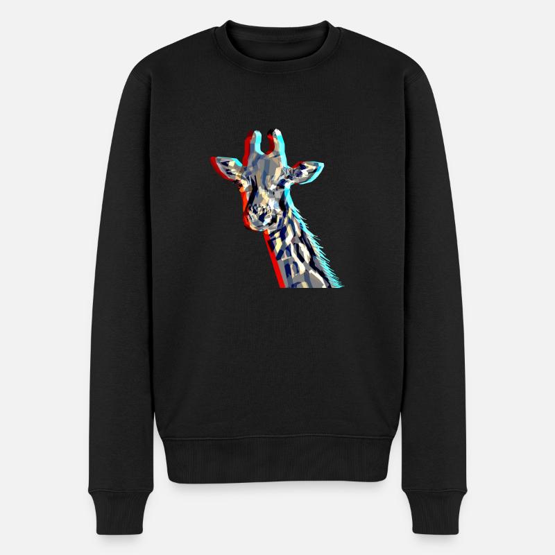 Girafe avec effet 3D - Pull Premium bio Homme - noir