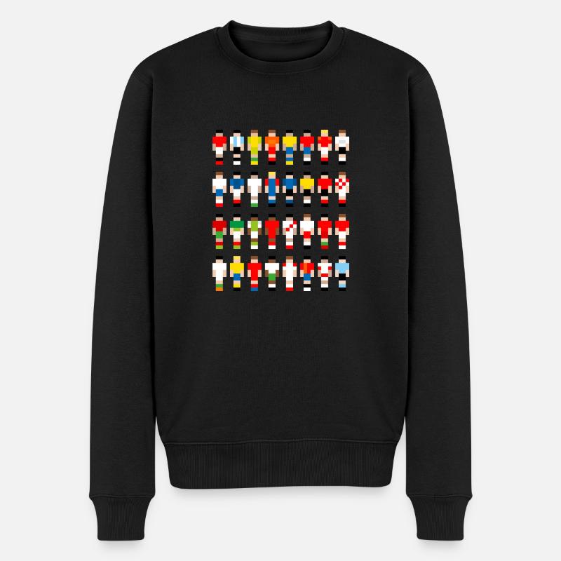 Pixelart Fußball-Teams - Männer Premium Bio Pullover - Schwarz