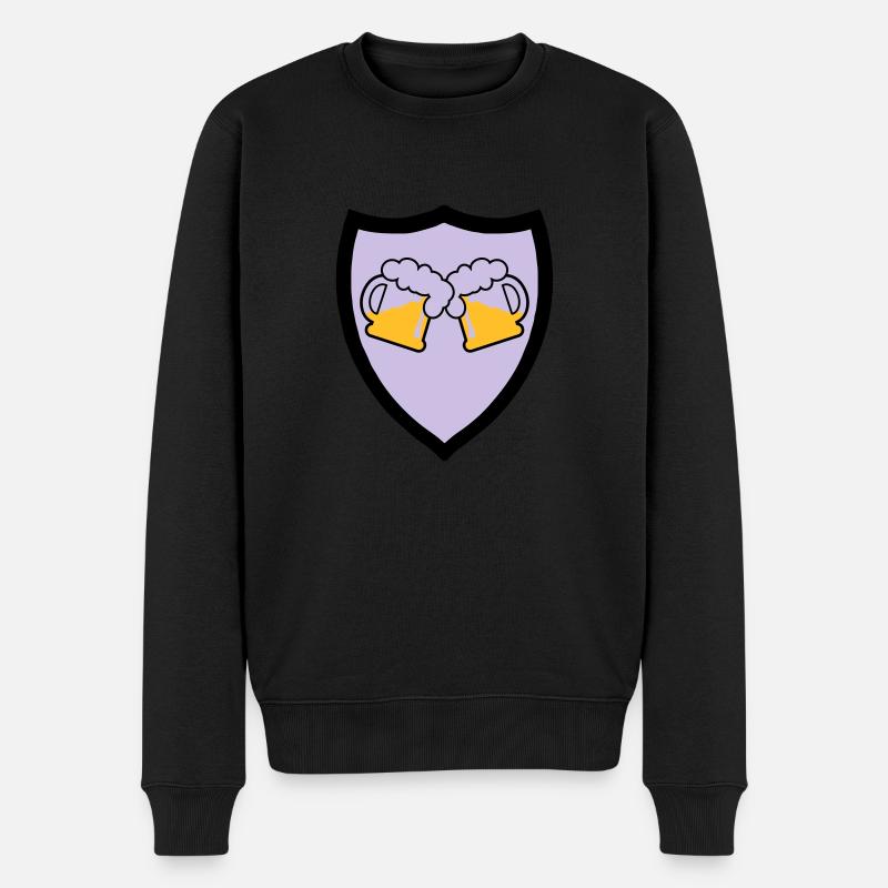 Bier Emblem 3c - Männer Premium Bio Pullover - Schwarz