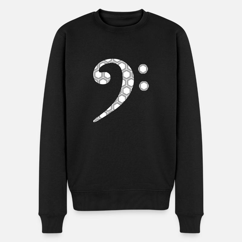 Bass clef with polygon pattern - Men's Premium Organic Jumper - black