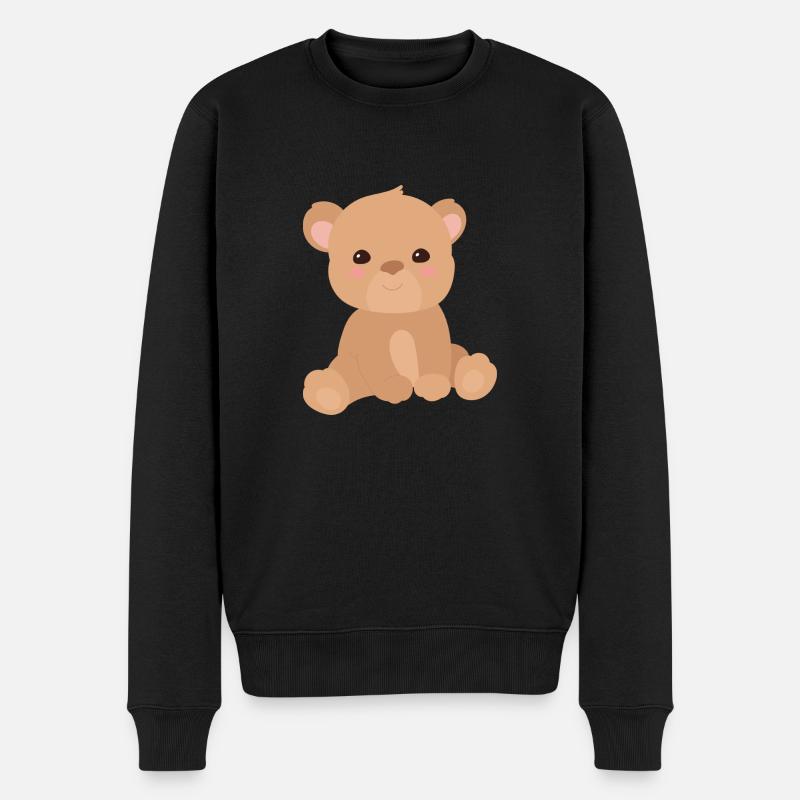 Teddybär - Männer Premium Bio Pullover - Schwarz