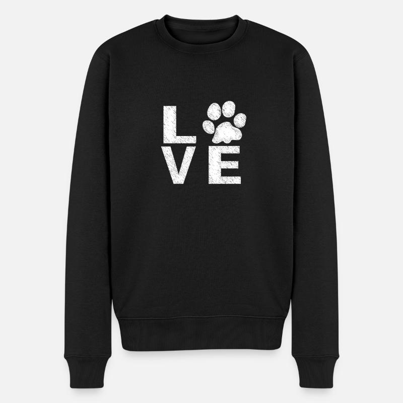 liebe Pfote - Männer Premium Bio Pullover - Schwarz