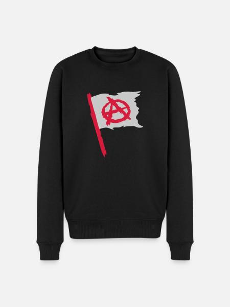 Flag anarchy symbol logo - Men's Premium Organic Jumper - black