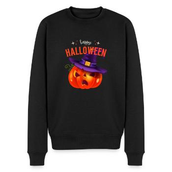 Happy Halloween - Männer Premium Bio Pullover - Schwarz - Vorne - Nico (187cm)