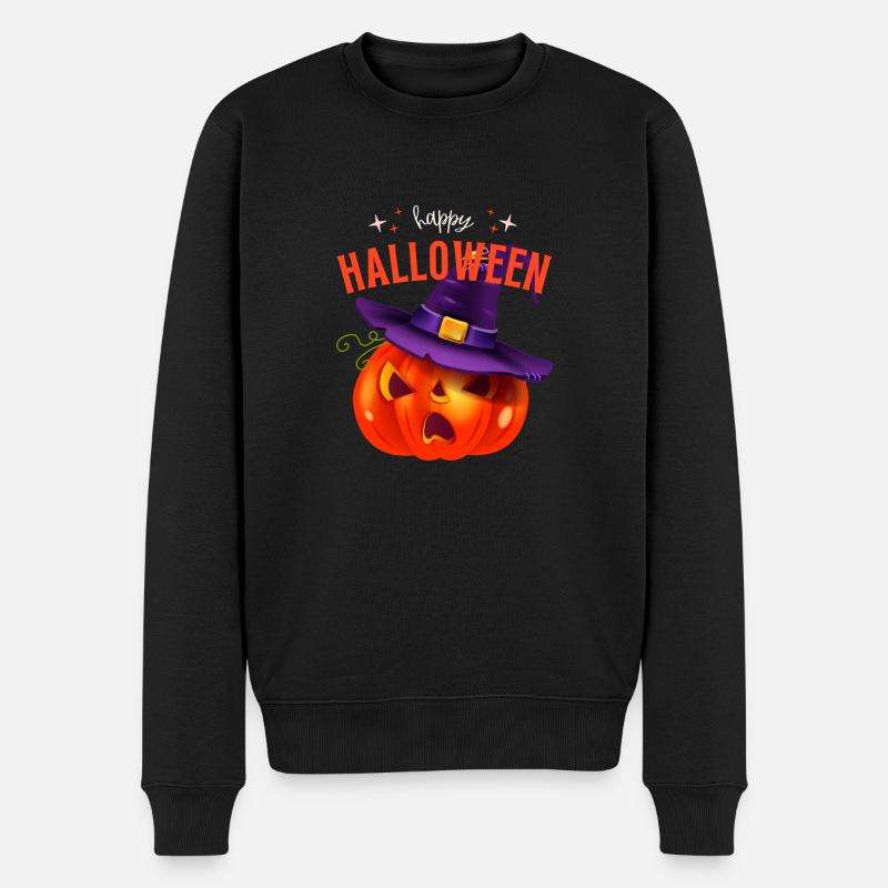 Happy Halloween - Männer Premium Bio Pullover - Schwarz