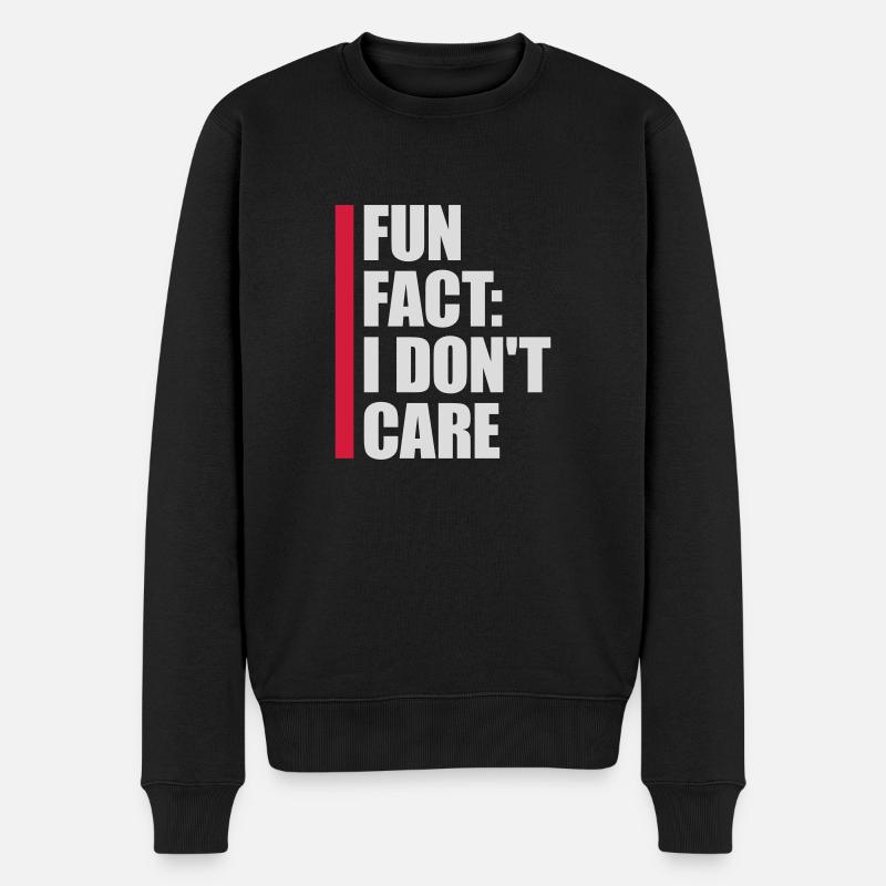 I dont care fact - Männer Premium Bio Pullover - Schwarz