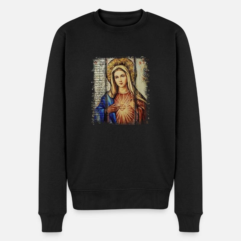Sainte Marie Marie Vierge Marianne Vierge Marie Sainte - Pull Premium bio Homme - noir