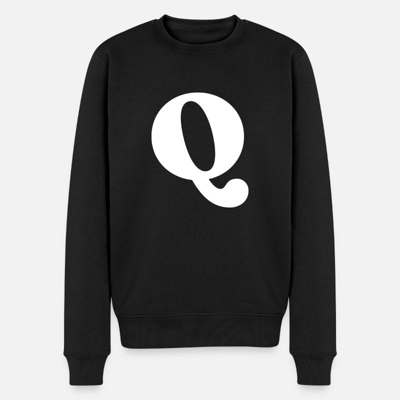 Buchstabe q - Männer Premium Bio Pullover - Schwarz