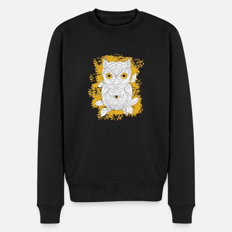 HIBOU D’OR LINÉAIRE - Pull Premium bio Homme - noir