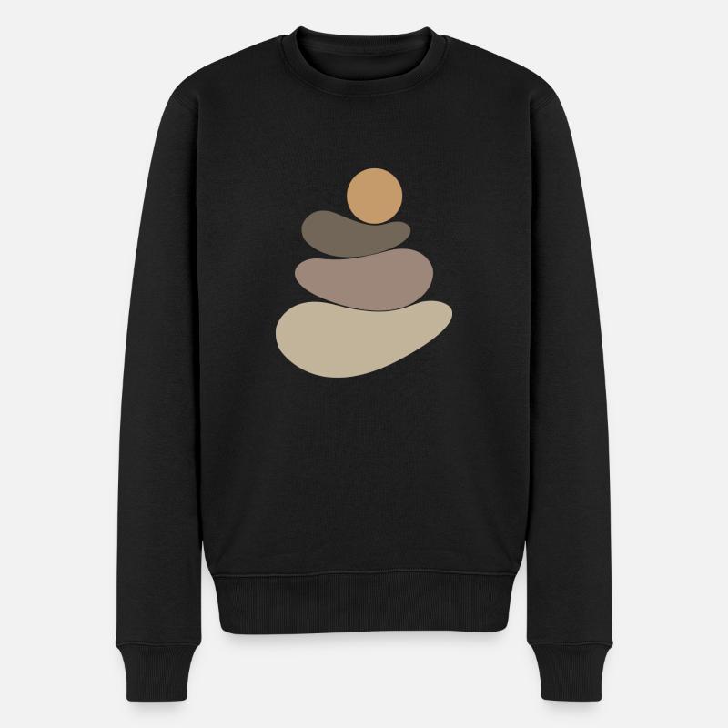 Braunes Stein-/Felsen-Logo - Männer Premium Bio Pullover - Schwarz