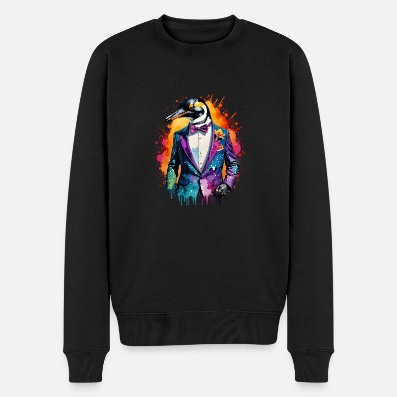 Pingouin en costume - Pull Premium bio Homme - noir