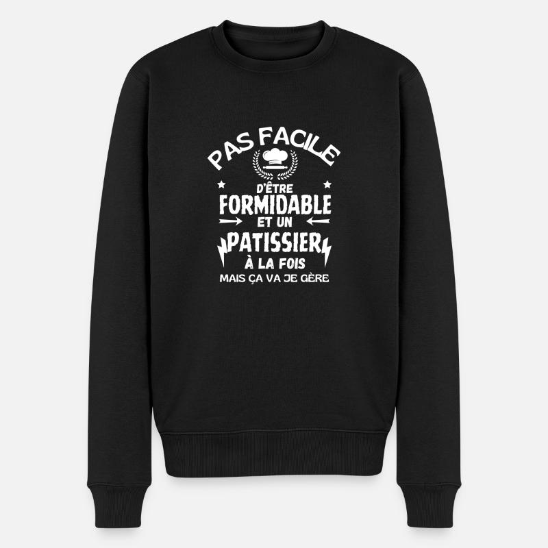 PATISSIER FORMIDABLE - Pull Premium bio Homme - noir